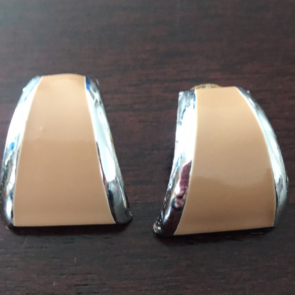 Women’s Tan and silver Earrings - Picture 2 of 4